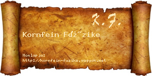 Kornfein Füzike névjegykártya